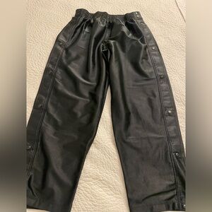 Mens VINTAGE 90s Y2K NIKE Black Tear away Wide Leg Pants Teal Nike Large